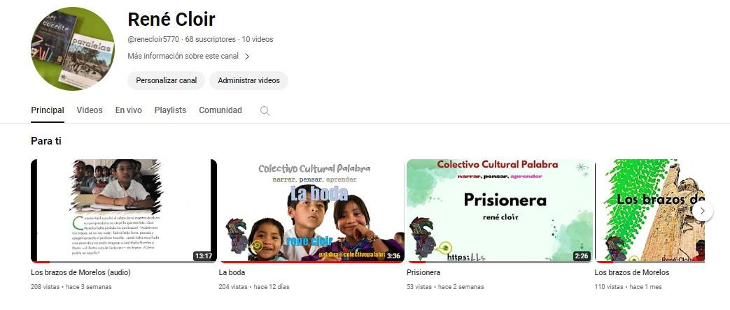 René Cloir, canal YouTube, narrativa